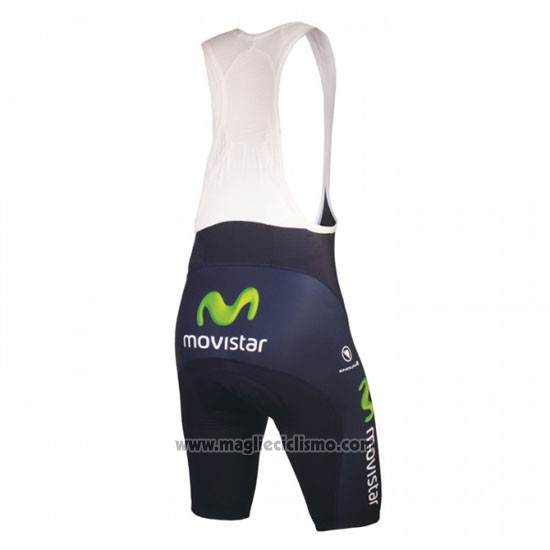 2016 Abbigliamento Ciclismo Movistar Verde e Blu Manica Corta e Salopette